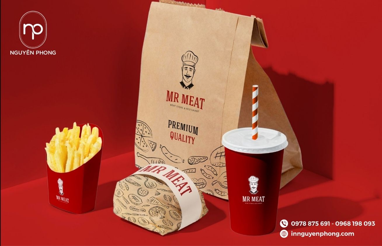 Mẫu túi giấy đựng thịt sấy đơn giản